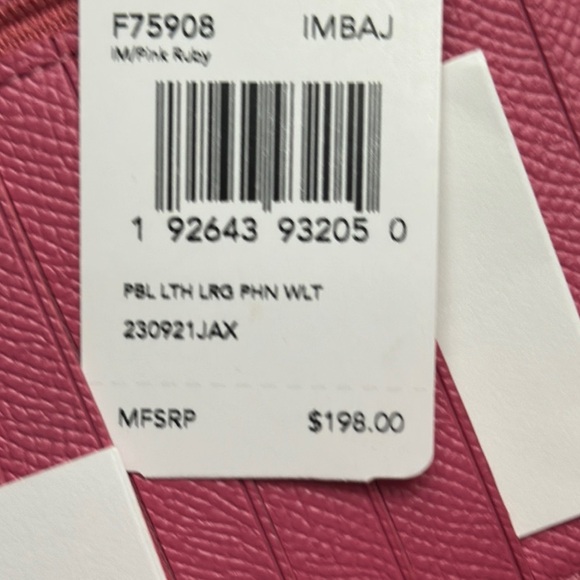 NWT! COACH JES PINK HOBO BAG Embossed Monogram on Front GENUINE PEBBLE LEATHER - Picture 6 of 10